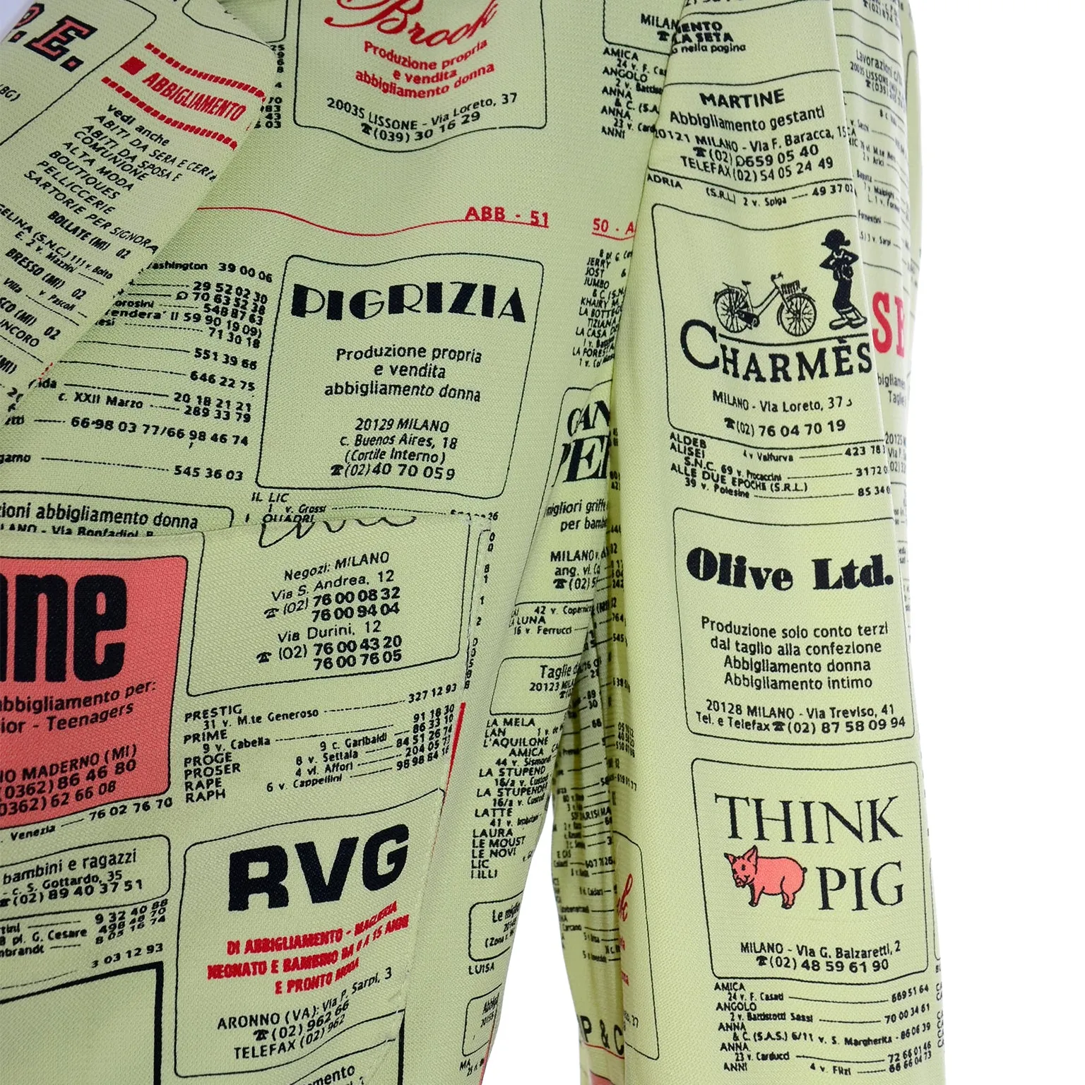 1990s Franco Moschino Vintage Yellow Pages Fashion Brands Jacket