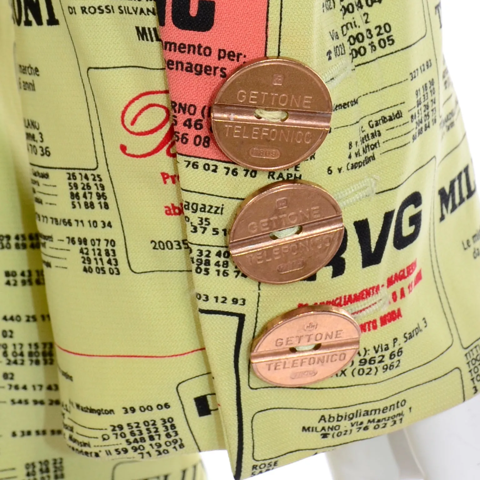 1990s Franco Moschino Vintage Yellow Pages Fashion Brands Jacket