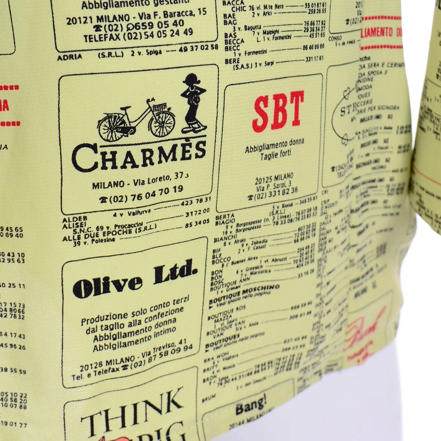1990s Franco Moschino Vintage Yellow Pages Fashion Brands Jacket