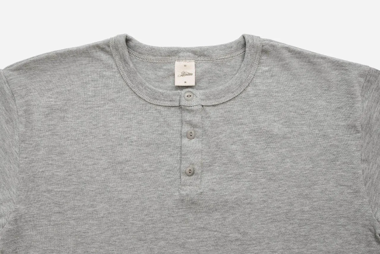 3sixteen - Short Sleeve Henley - Heather Grey