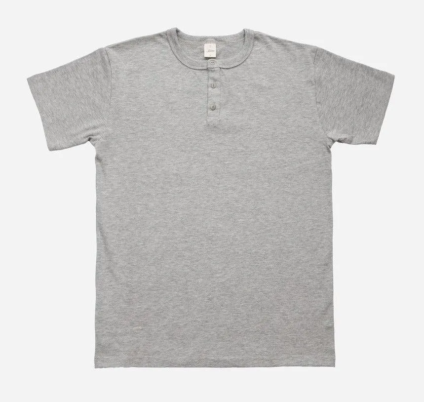 3sixteen - Short Sleeve Henley - Heather Grey