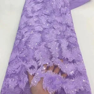 5 YARDS / 10 COLORS / Popsi Starburst Floral Sequin Beaded Embroidery Tulle Mesh Lace Dress Fabric