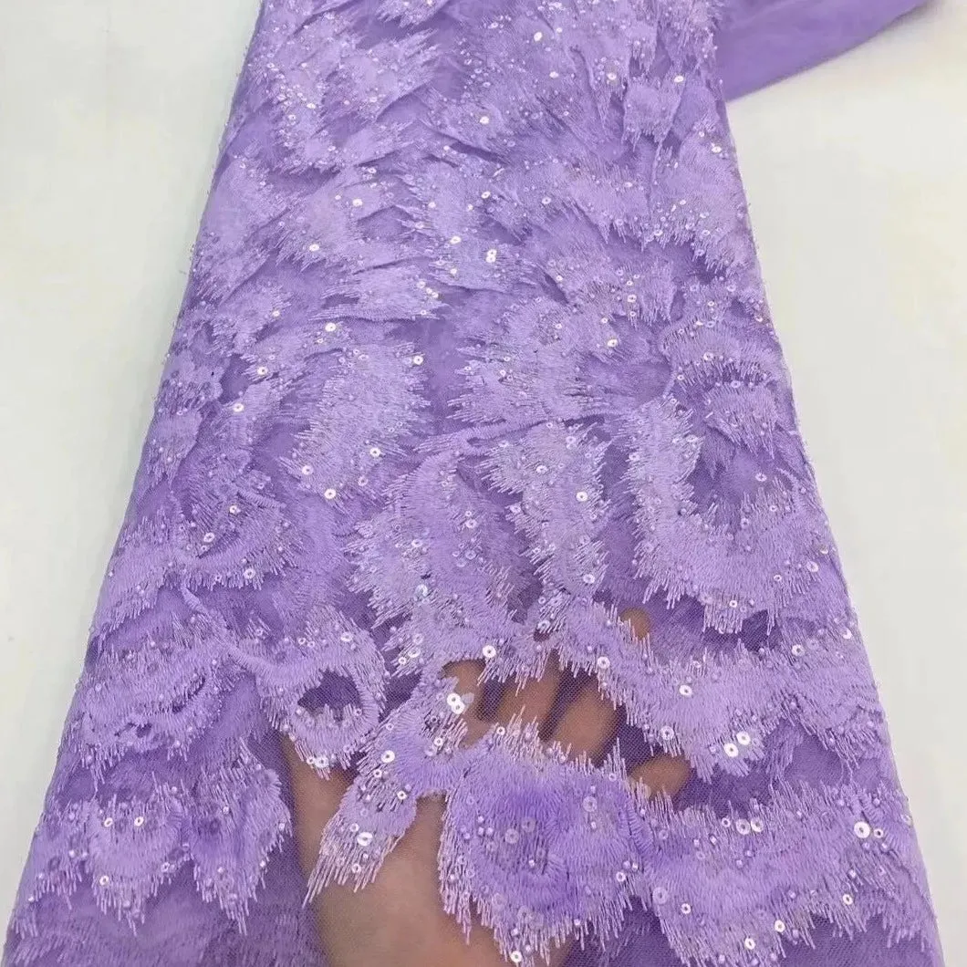 5 YARDS / 10 COLORS / Popsi Starburst Floral Sequin Beaded Embroidery Tulle Mesh Lace Dress Fabric