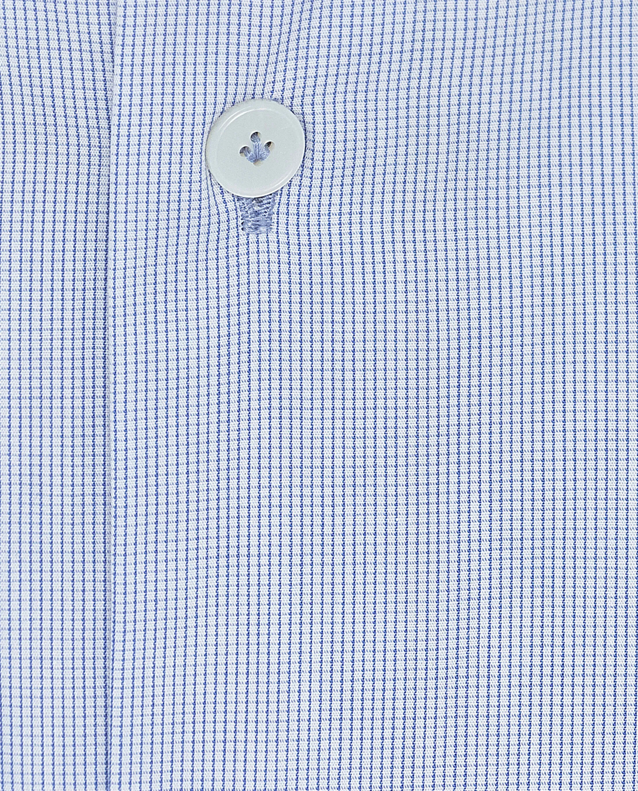 Albini Blue Micro Check Cotton 365 Easy Care Cotton
