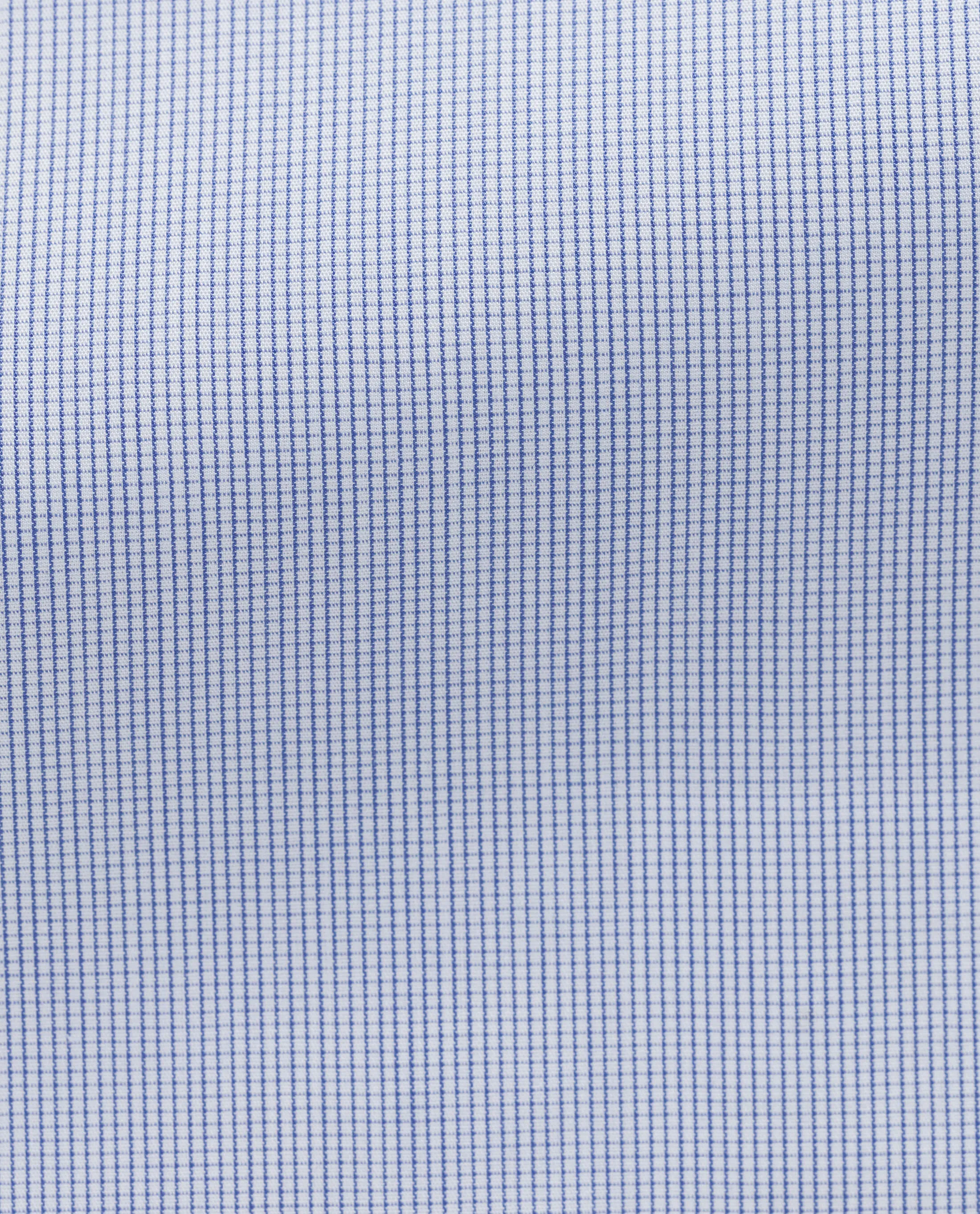 Albini Blue Micro Check Cotton 365 Easy Care Cotton