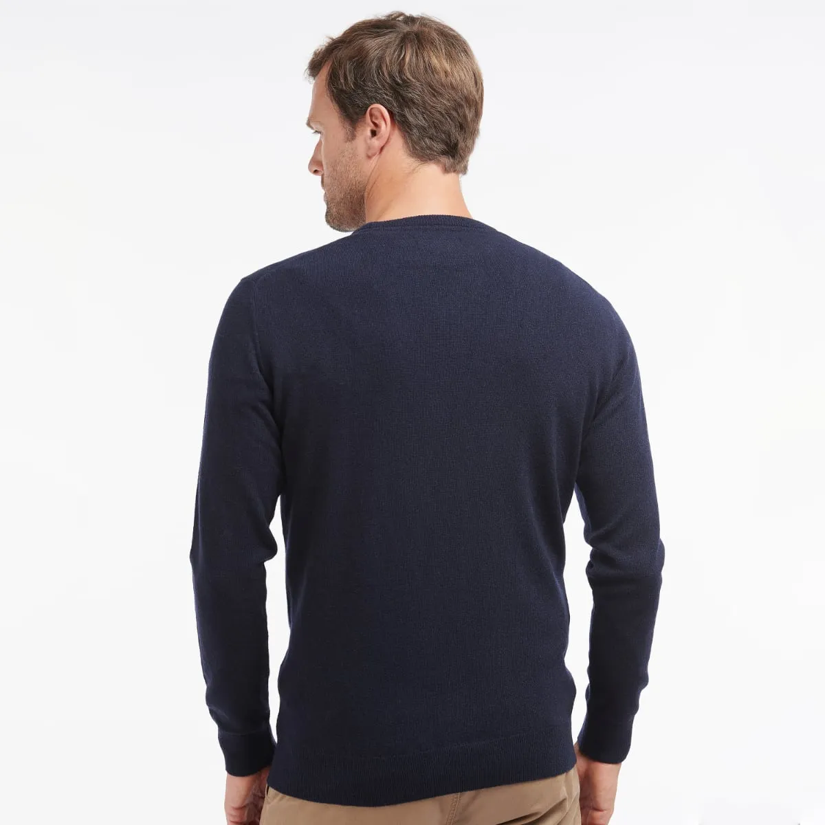 Barbour Essential Lambswool Crew Neck Men's Jumper | Navy