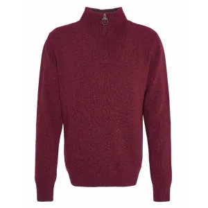 Barbour Nelson Essential Lamsbwool 1/4 Zip Mens Jumper - Port