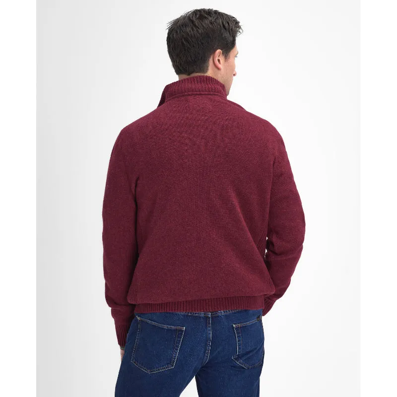 Barbour Nelson Essential Lamsbwool 1/4 Zip Mens Jumper - Port