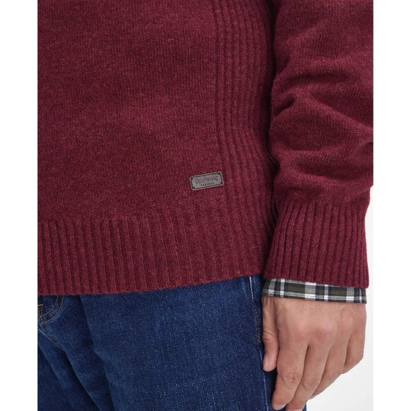 Barbour Nelson Essential Lamsbwool 1/4 Zip Mens Jumper - Port
