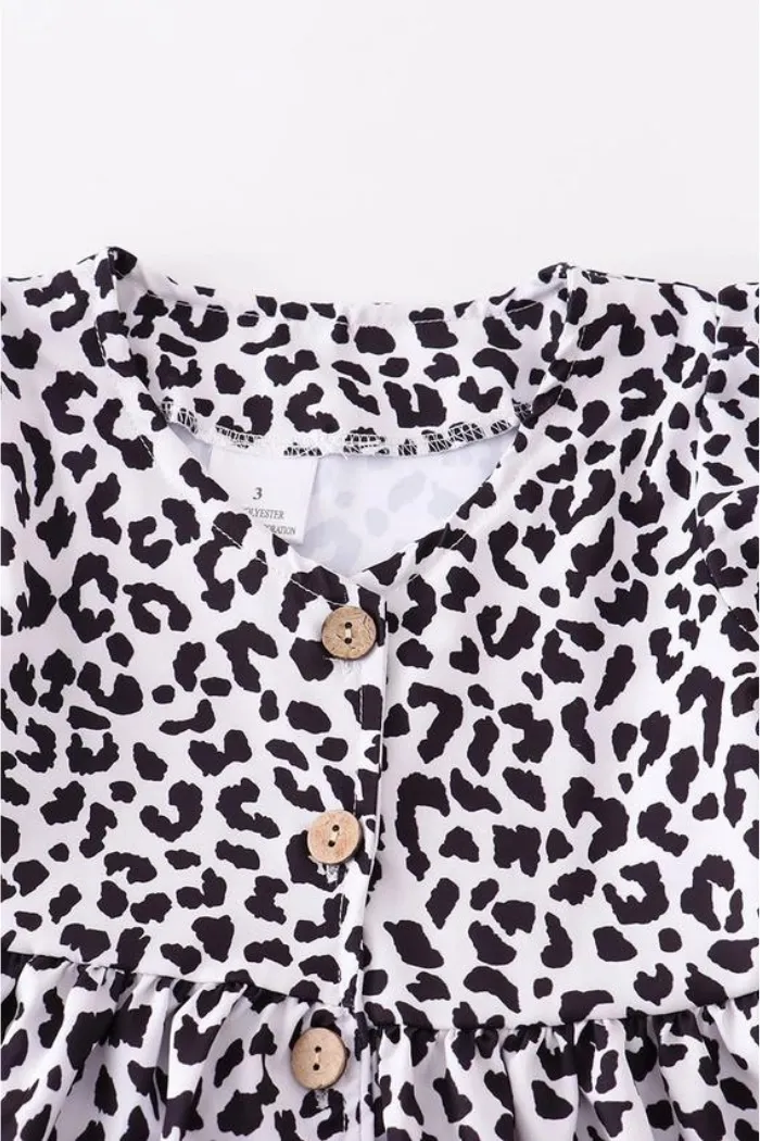 Black leopard print dress mommy & me "Mommy"
