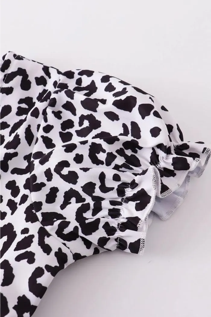 Black leopard print dress mommy & me "Mommy"