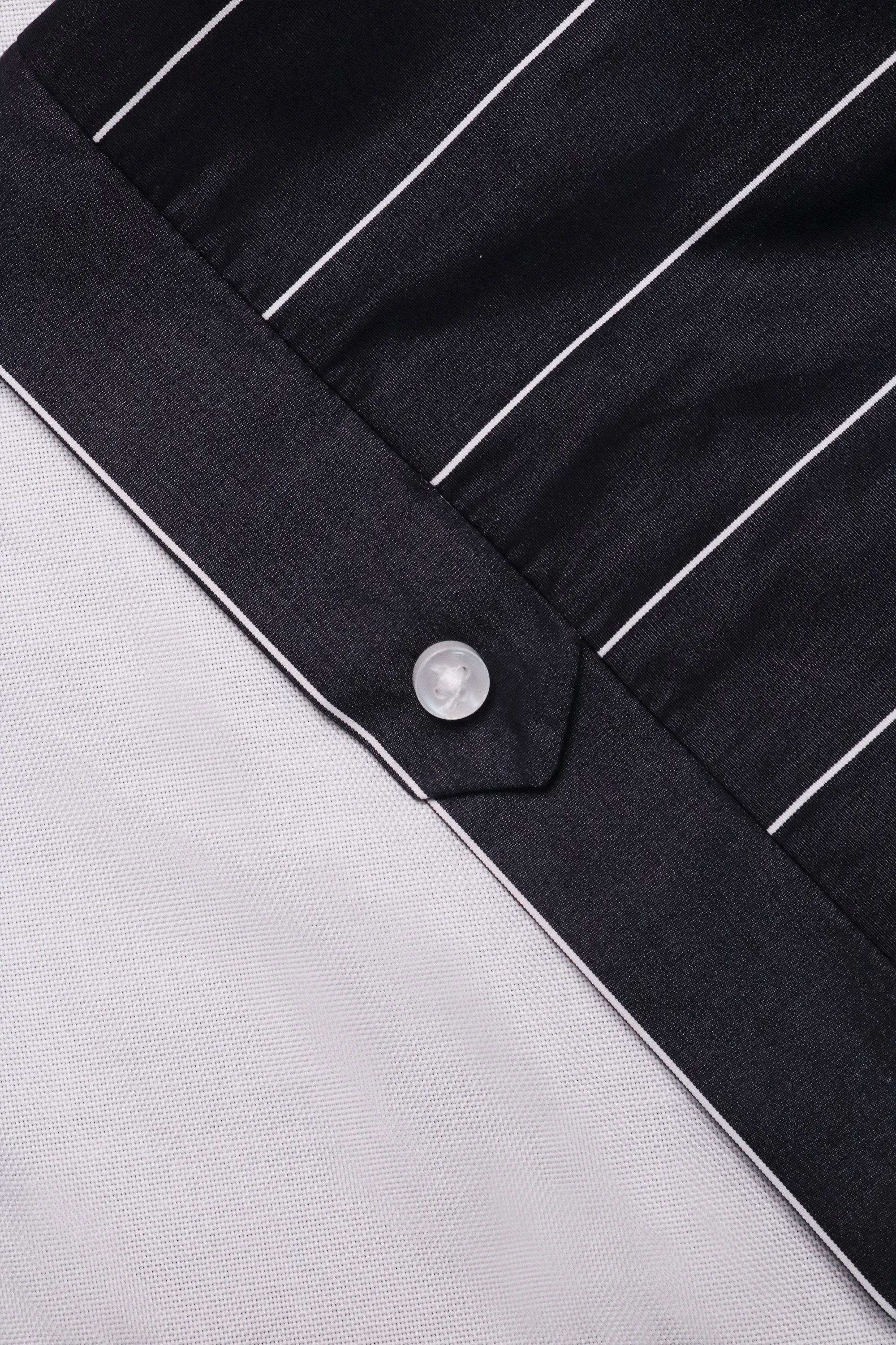 Black Pinstripe Men's Short Sleeve Shirt