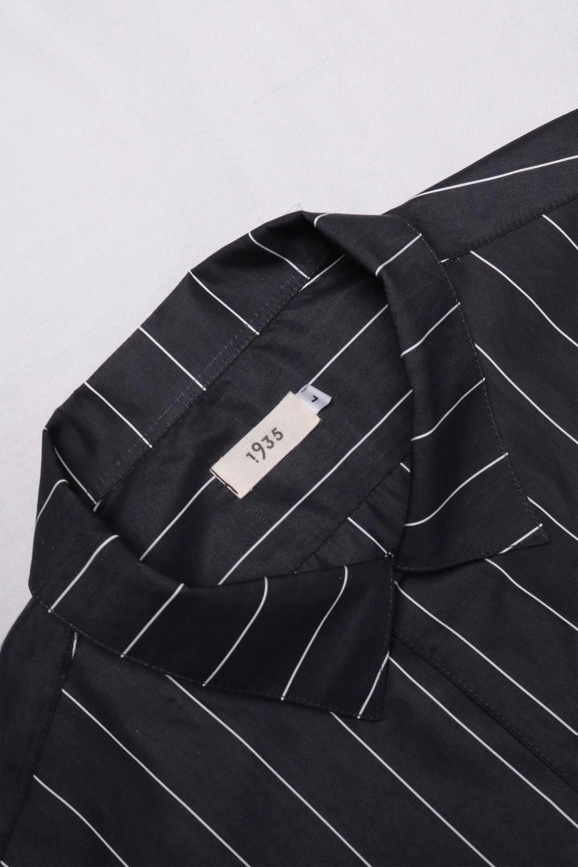 Black Pinstripe Men's Short Sleeve Shirt