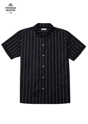 Black Pinstripe Men's Short Sleeve Shirt
