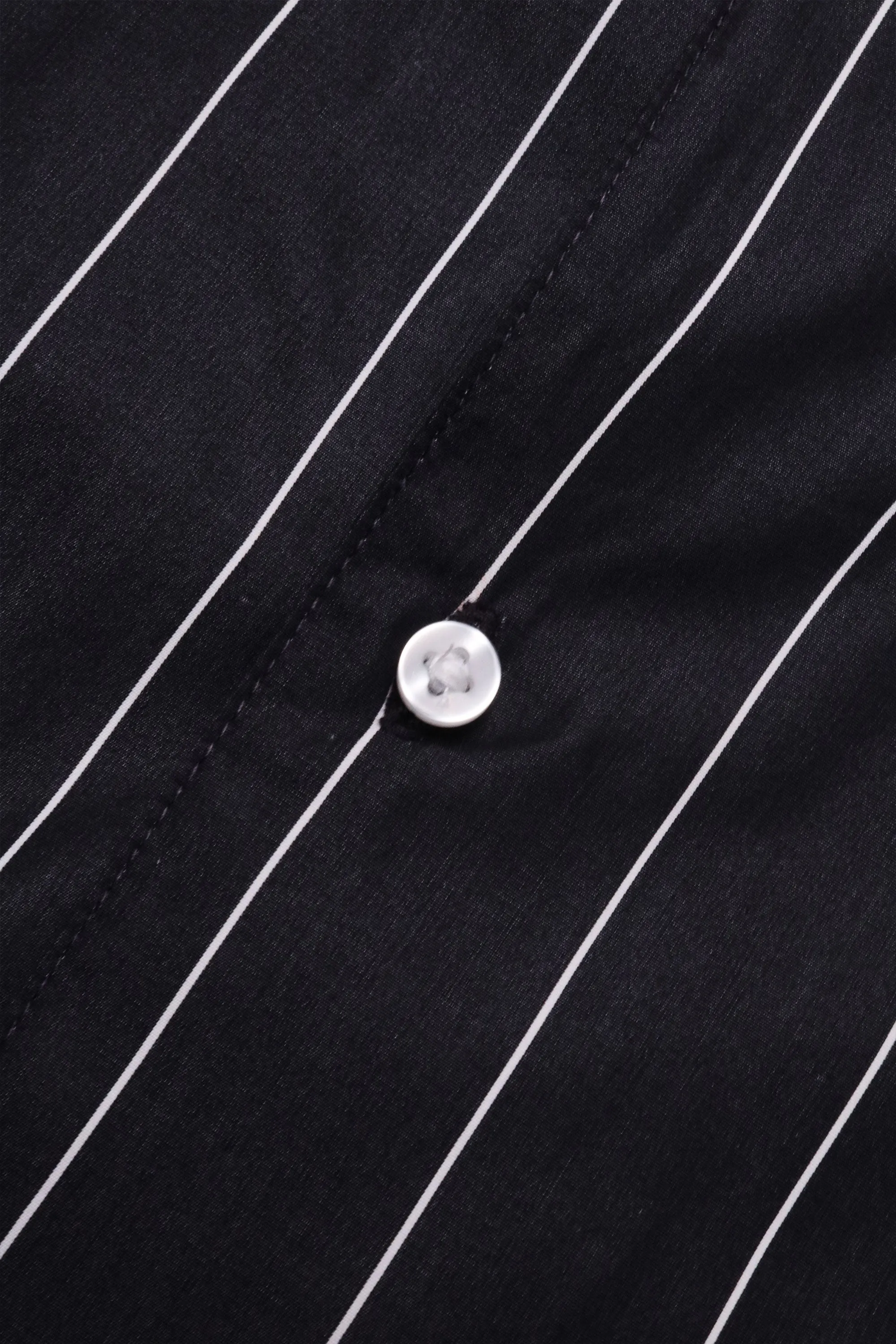 Black Pinstripe Men's Short Sleeve Shirt