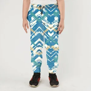 Blue Pattern Kids Jogger Pants