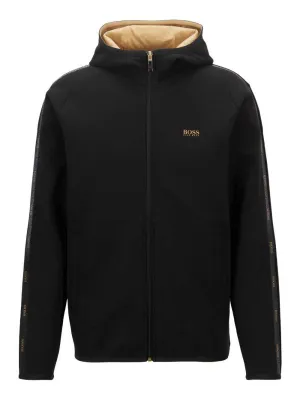 BOSS Interlock fabric hooded sweatshirt Black