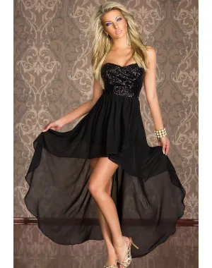 Boulevard Sequined Long Dress - Black