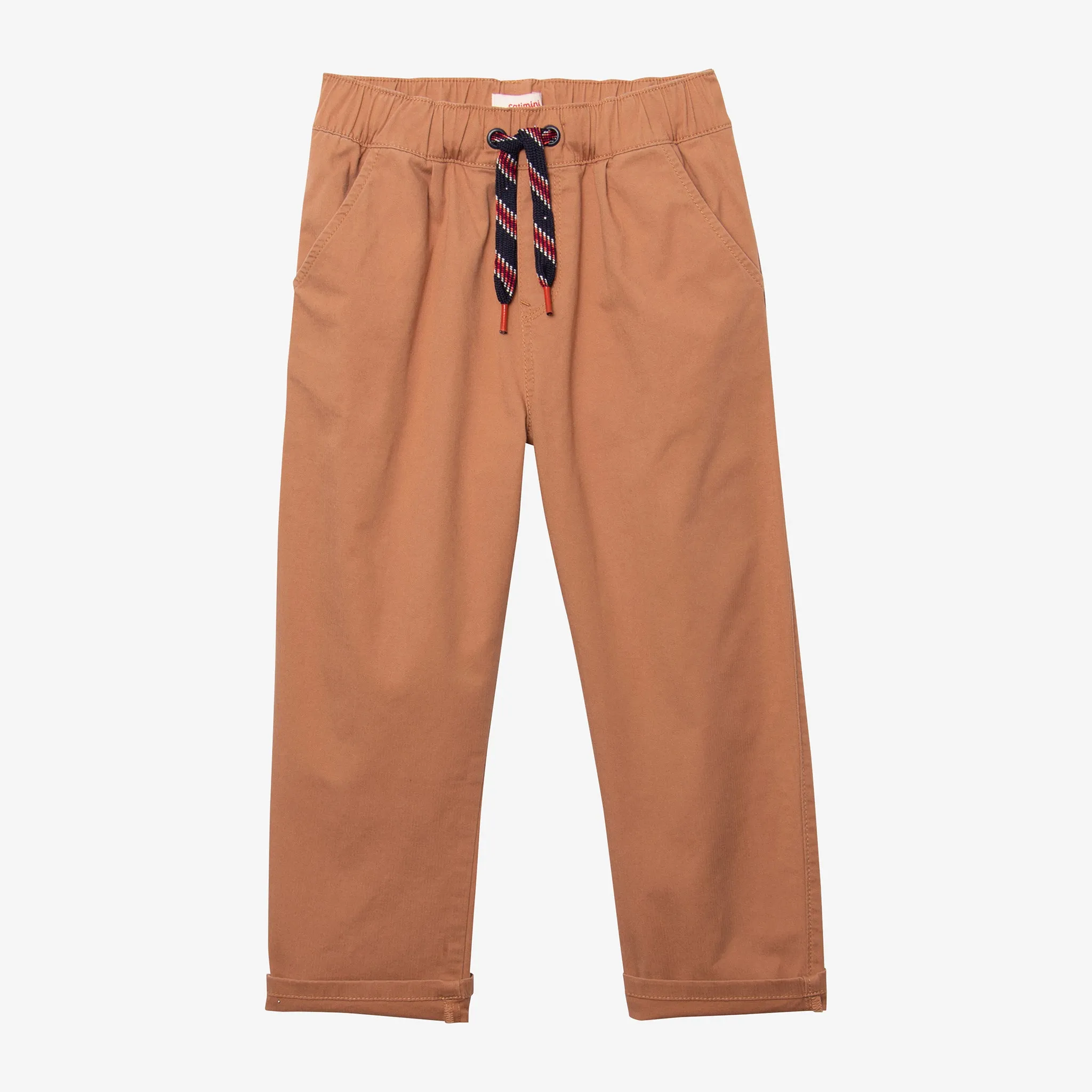 Boy's camel pull-on chinos