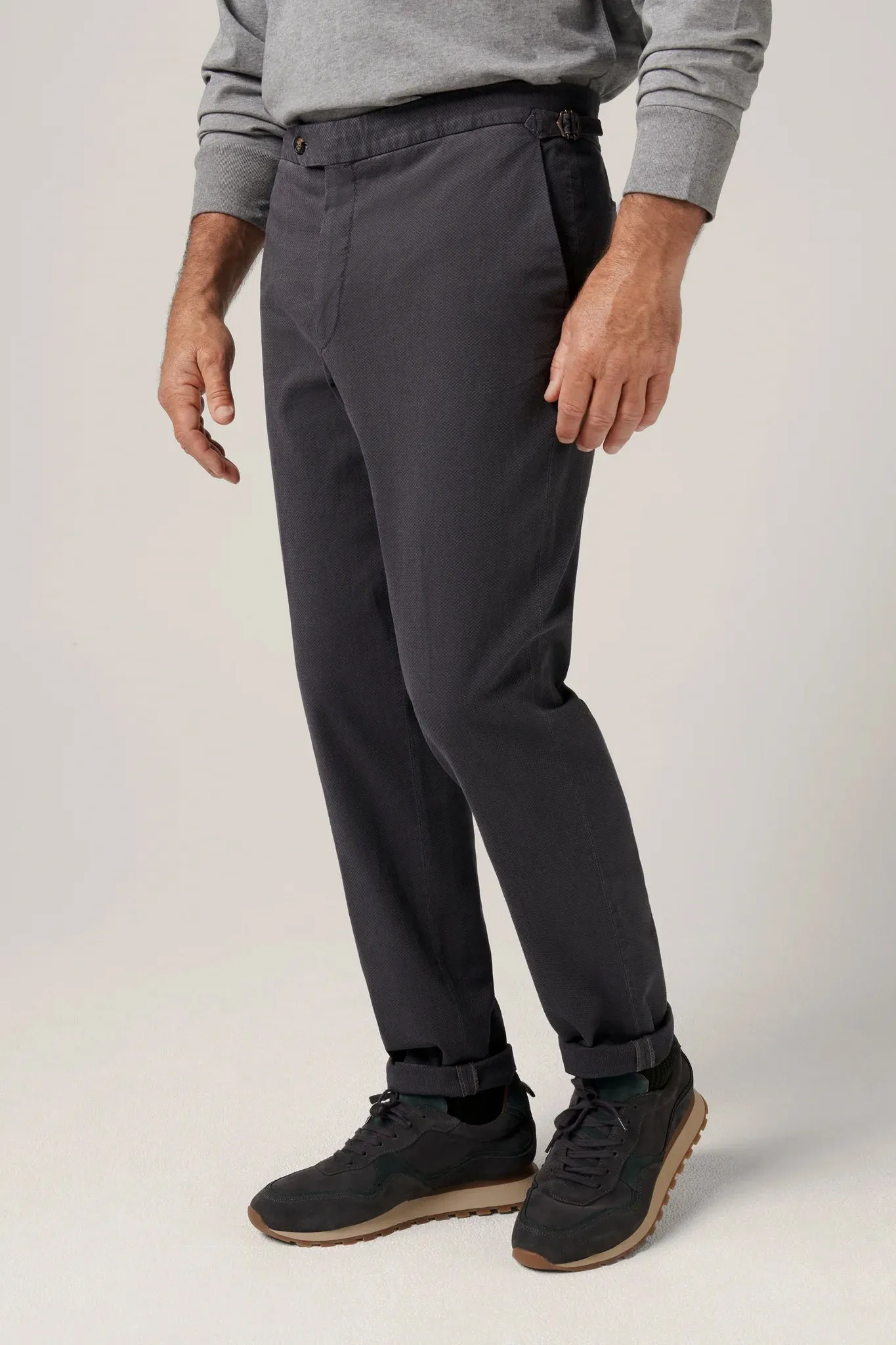 Christian Kimber Italian Melange Chino - Slate - LUCKY LAST