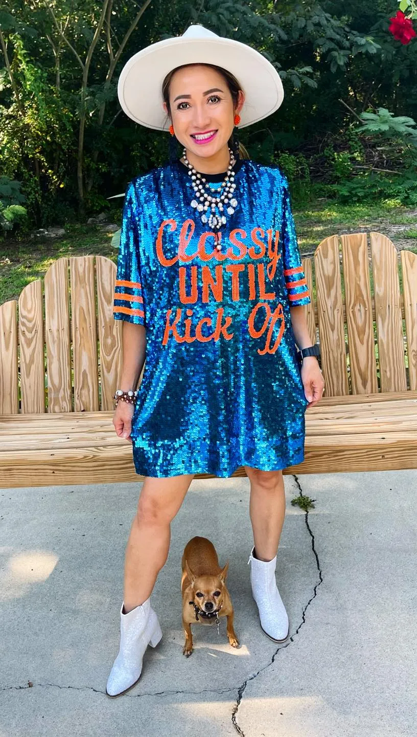 Classy Until Kick Off Sequin Dress