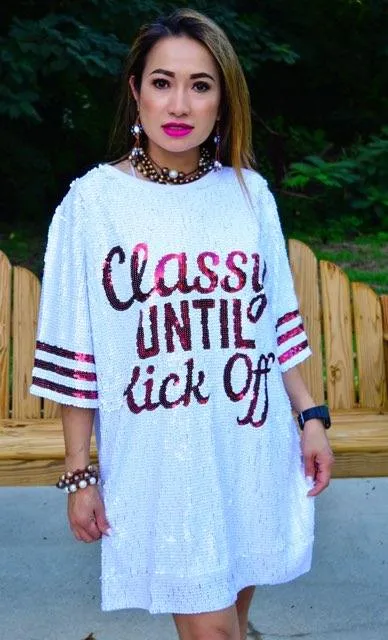 Classy Until Kick Off Sequin Dress