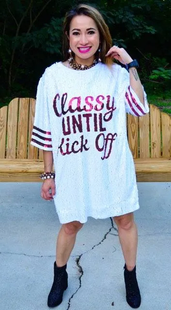 Classy Until Kick Off Sequin Dress