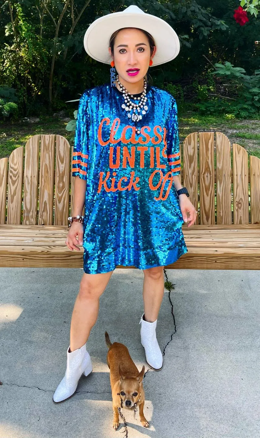 Classy Until Kick Off Sequin Dress