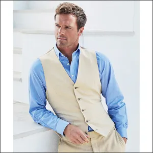 Constable Tailored Fit Natural Linen Blend Waist Coat from Brook Taverner>