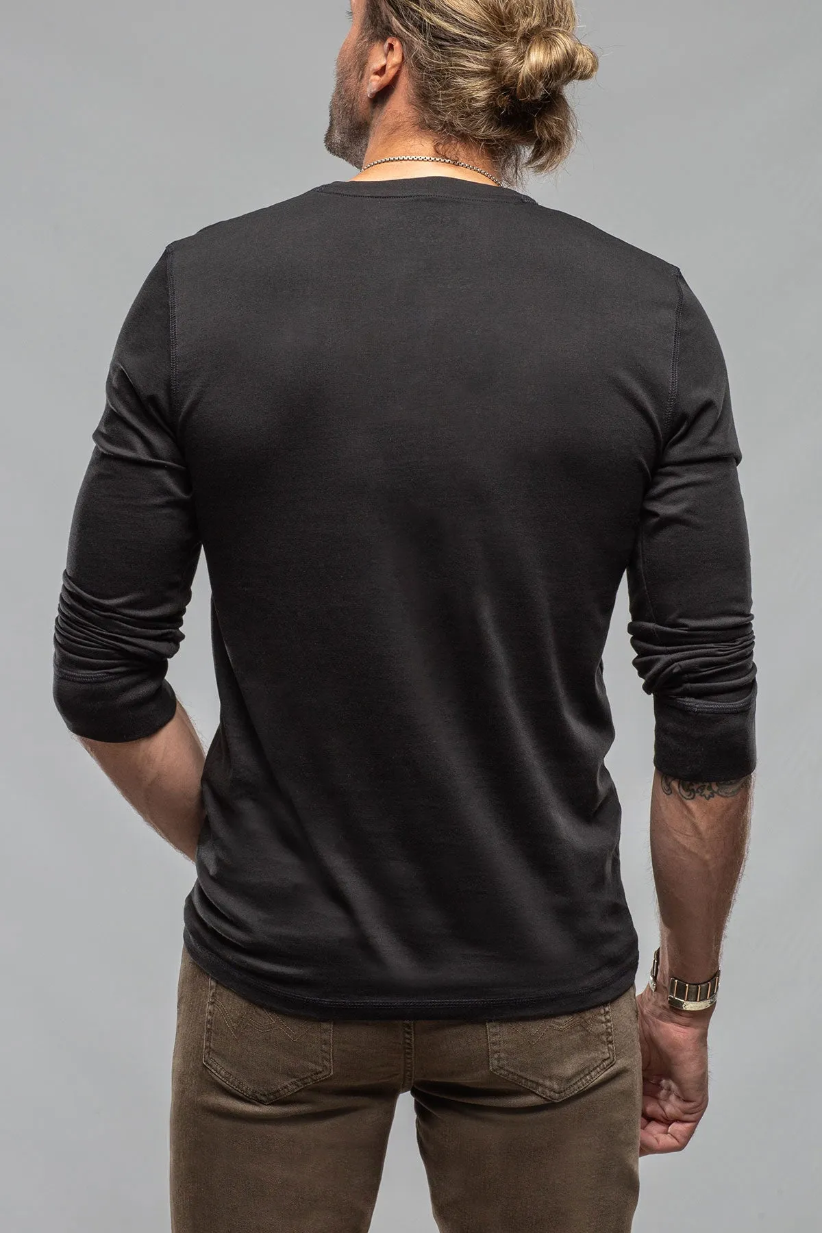 Coronado Cotton LS Henley in Black