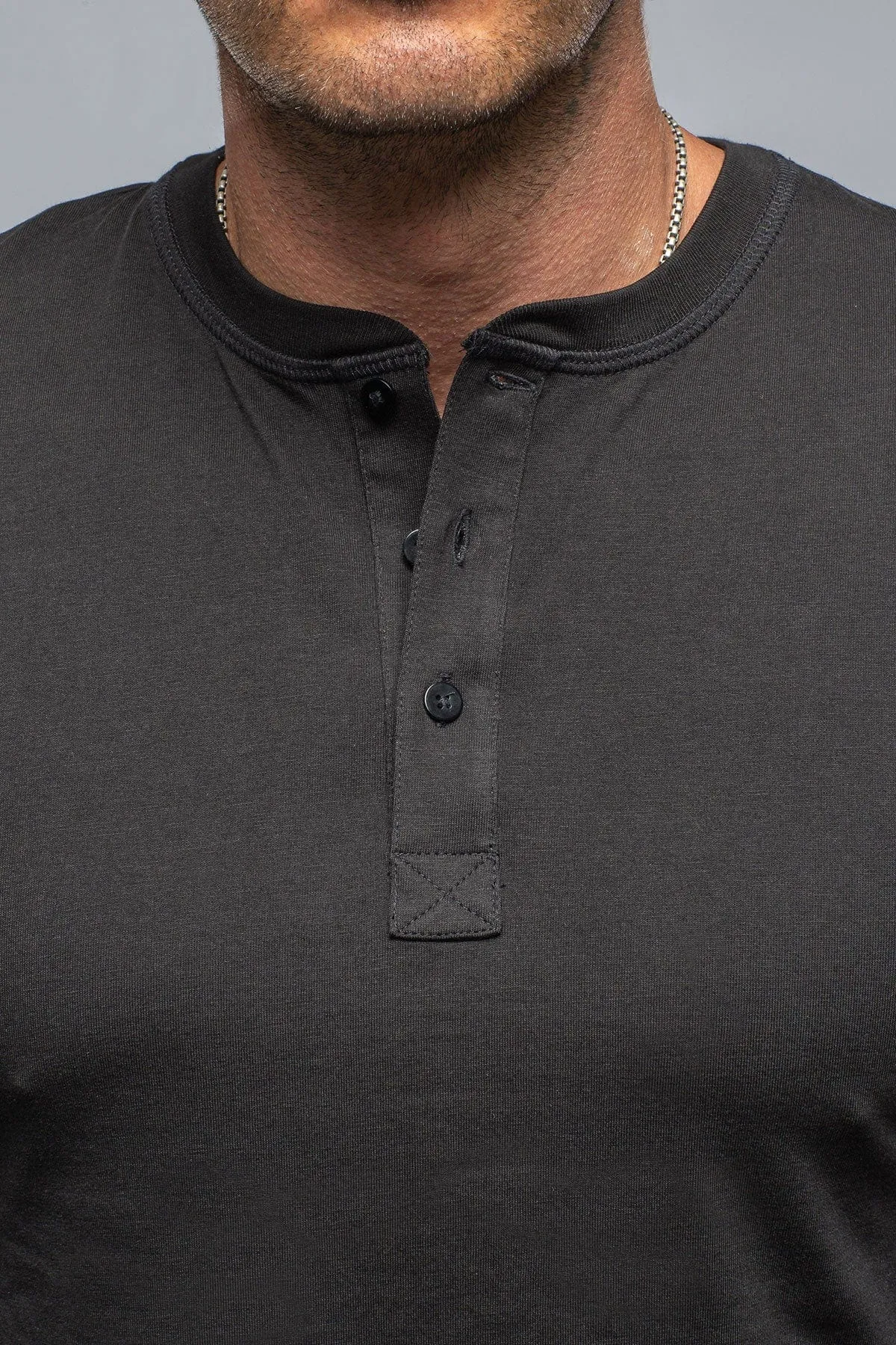 Coronado Cotton LS Henley in Black