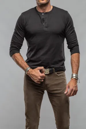 Coronado Cotton LS Henley in Black
