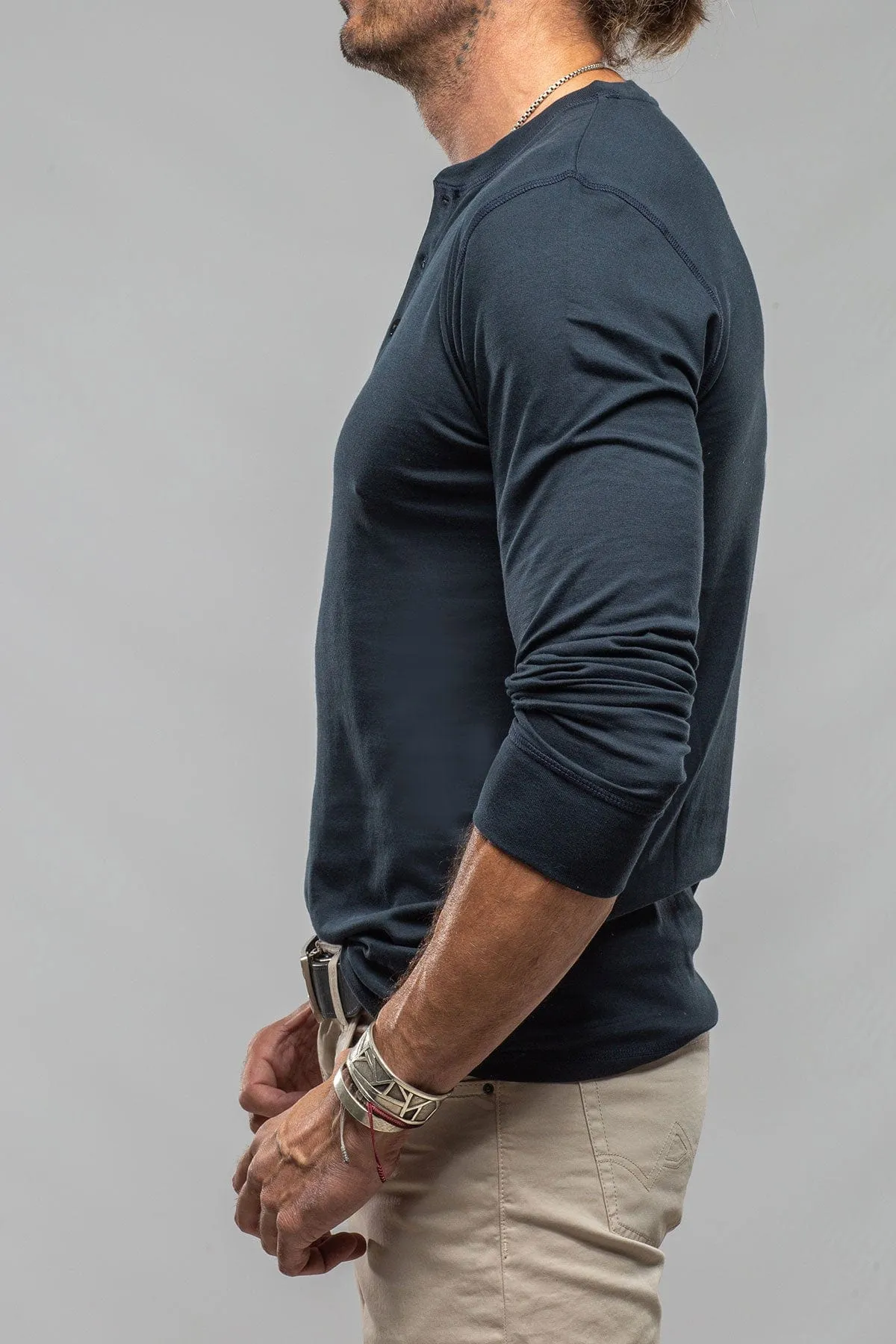 Coronado Cotton LS Henley in Navy