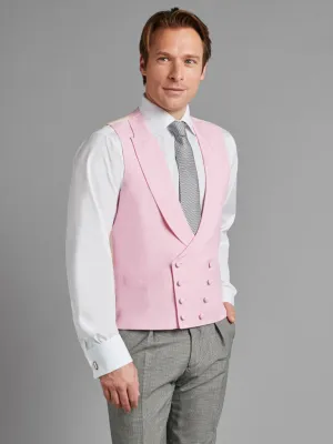 Double Breasted Linen Vest - Pink