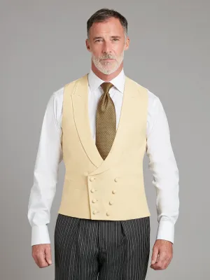 Double Breasted Linen Vest – Yellow
