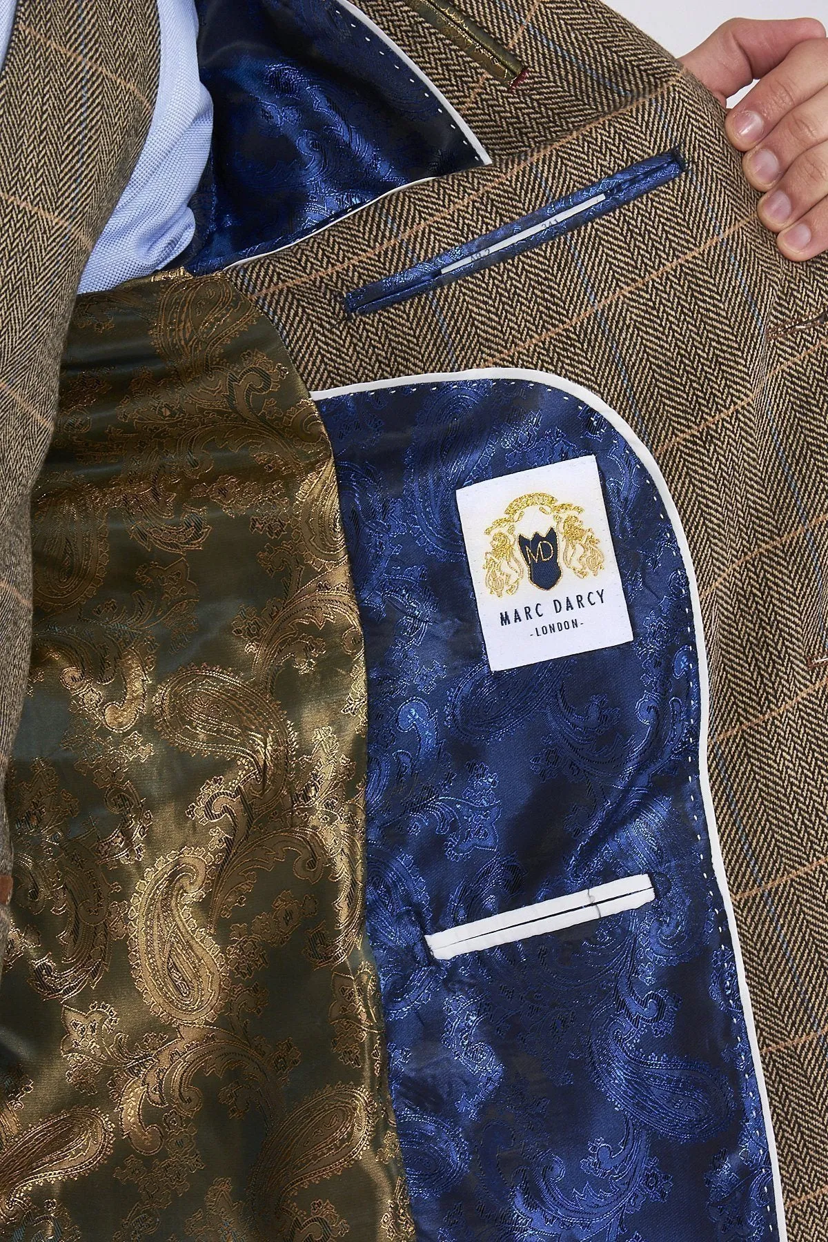 DX7 Brown Tweed Jacket and Double Breasted Waistcoat Set  | Check Suit | Wedding Wear | Office Wear