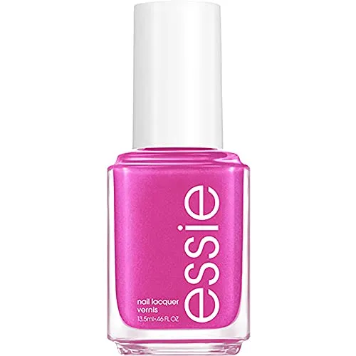 essie Nail Polish, Not Red-y for Bed Collection, Sleepover Squad, Bright Warm Magenta with Shimmer Finish, 0.46 Ounce