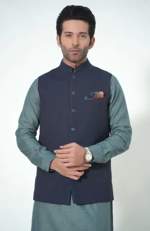 FANCY WAISTCOAT - NAVY BLUE