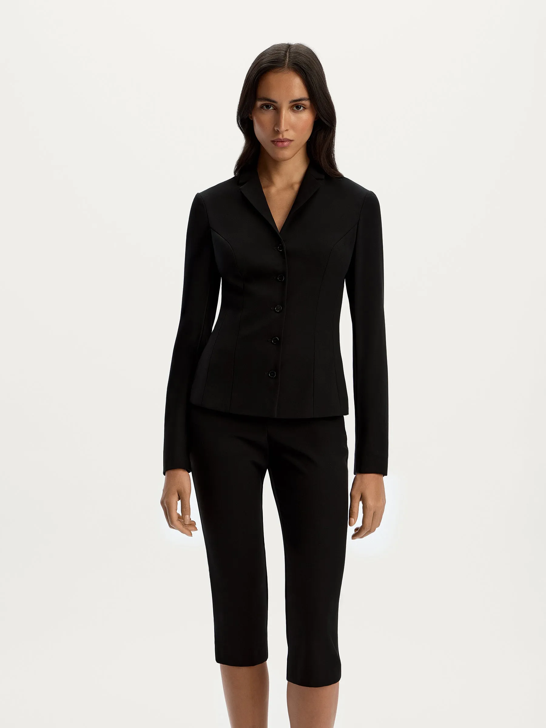 Fitted crepe blazer