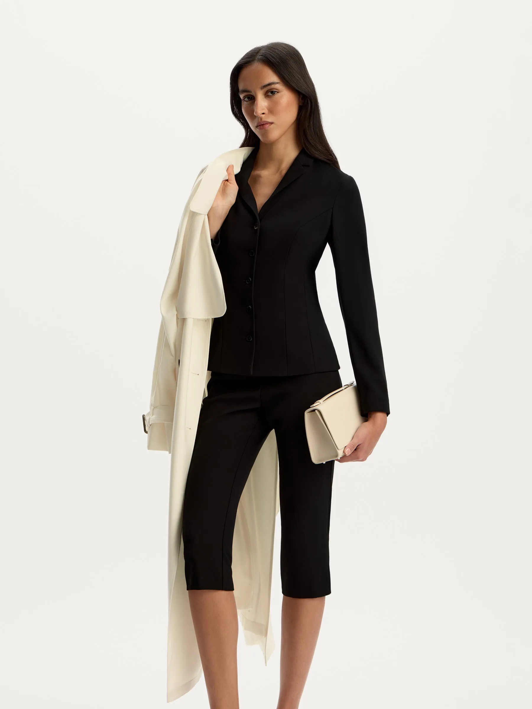Fitted crepe blazer
