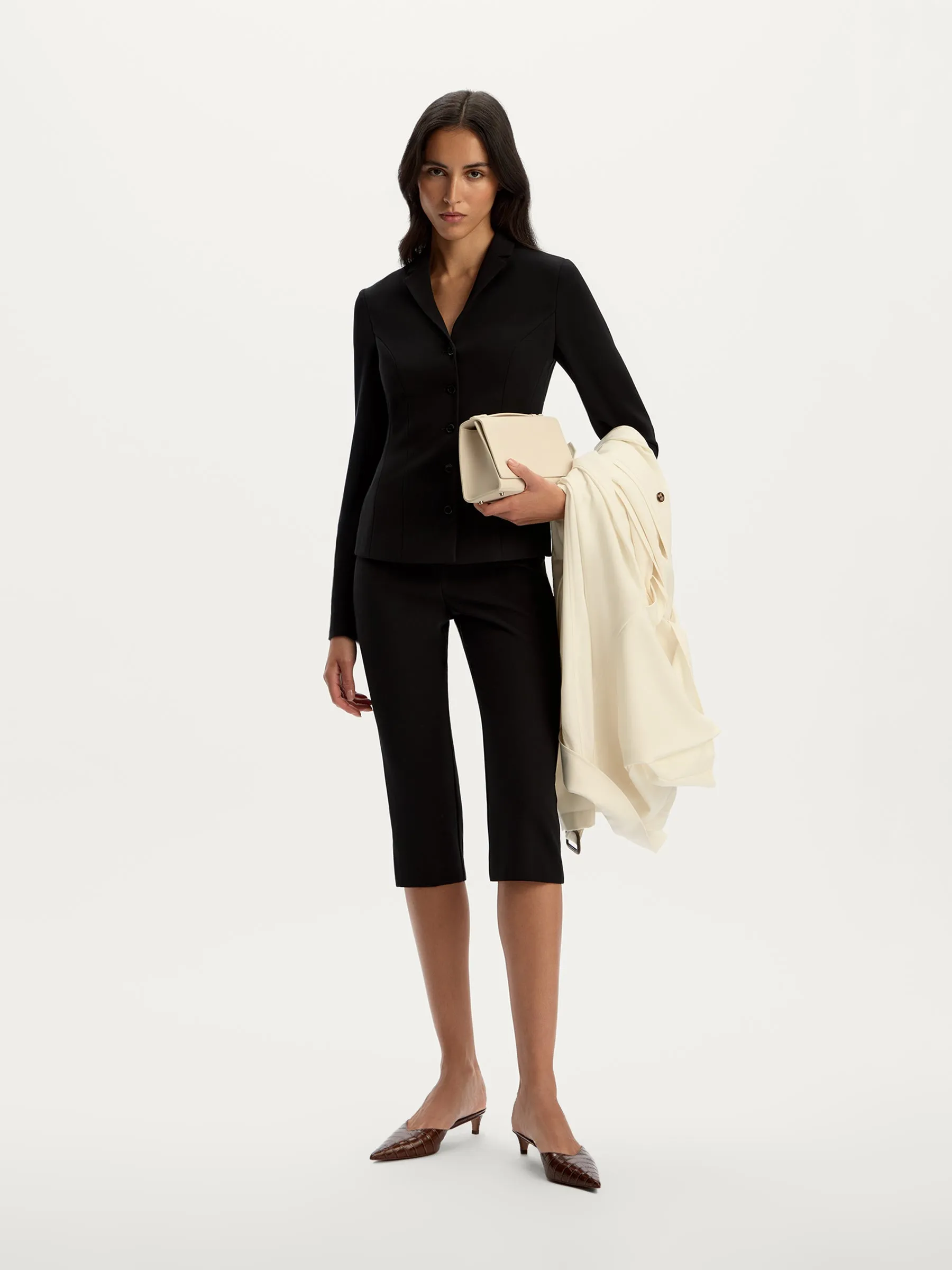 Fitted crepe blazer