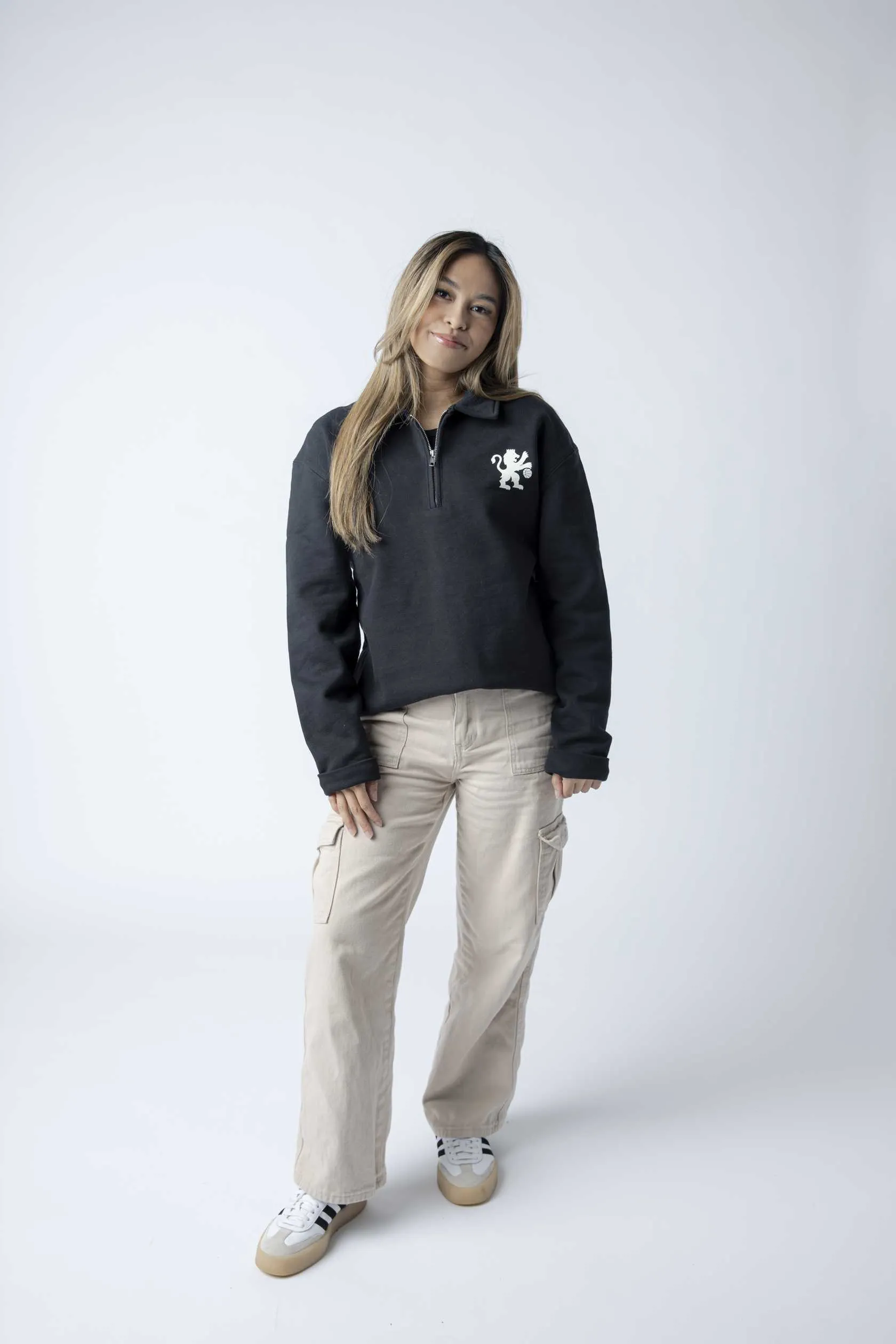 Fleece Long Sleeve Zip Polo