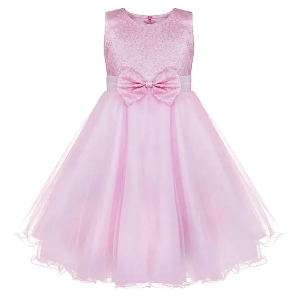 Girls Eye-catching Sequins Pageant Prom Wedding Flower Girl Dresses