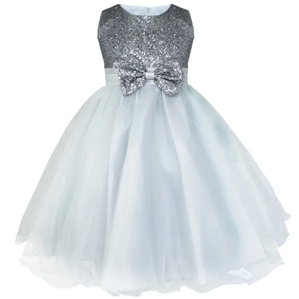 Girls Eye-catching Sequins Pageant Prom Wedding Flower Girl Dresses