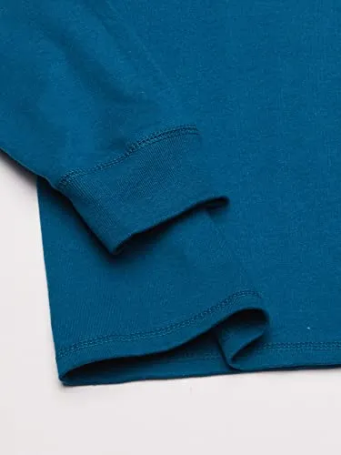 Hanes Men's Long-Sleeve Beefy Henley T-Shirt - Large - Petro Teal