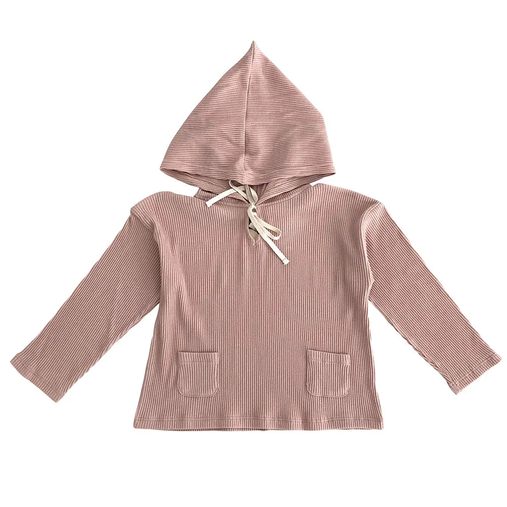 Hoodie Rib Pale Pink