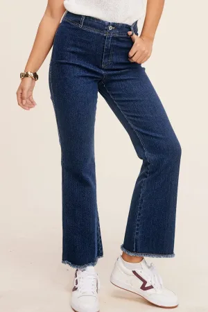 La Miel Soft Washed All Season Stretchy Pants in Dark Denim
