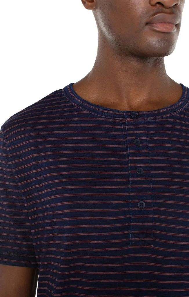 Liverpool Stripe Short-Sleeve Slub Henley