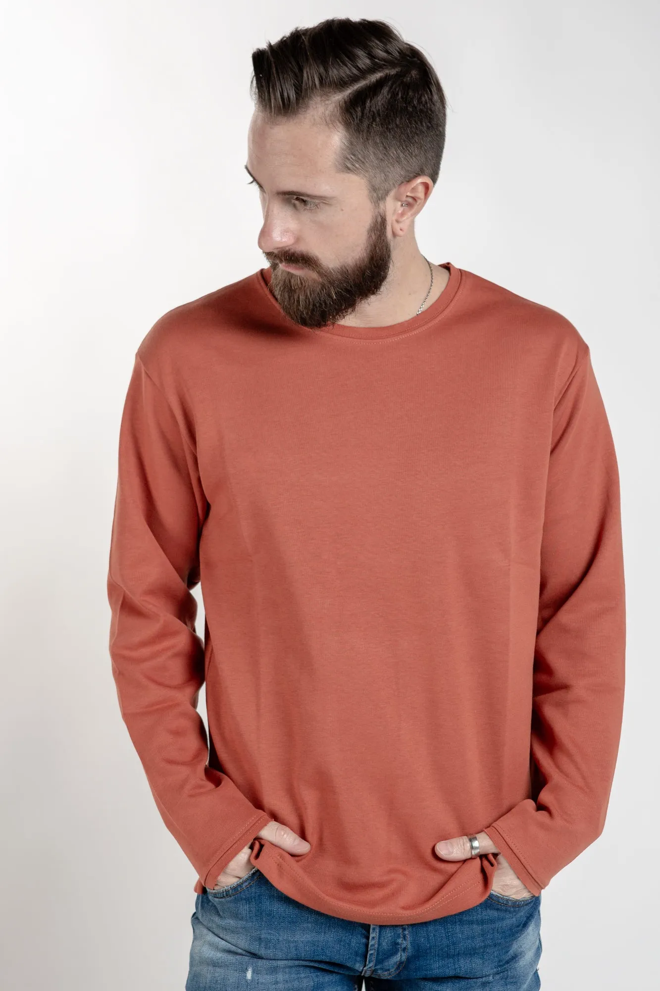 Long Sleeve Crewneck - Rust