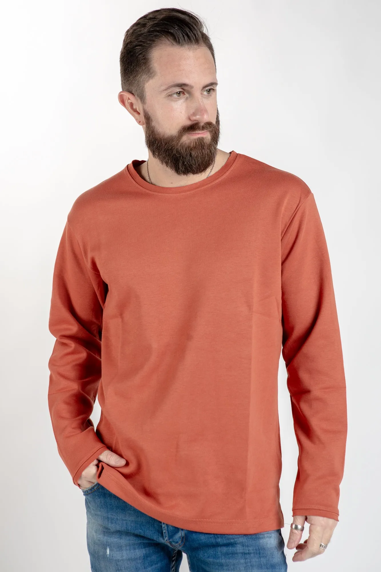 Long Sleeve Crewneck - Rust
